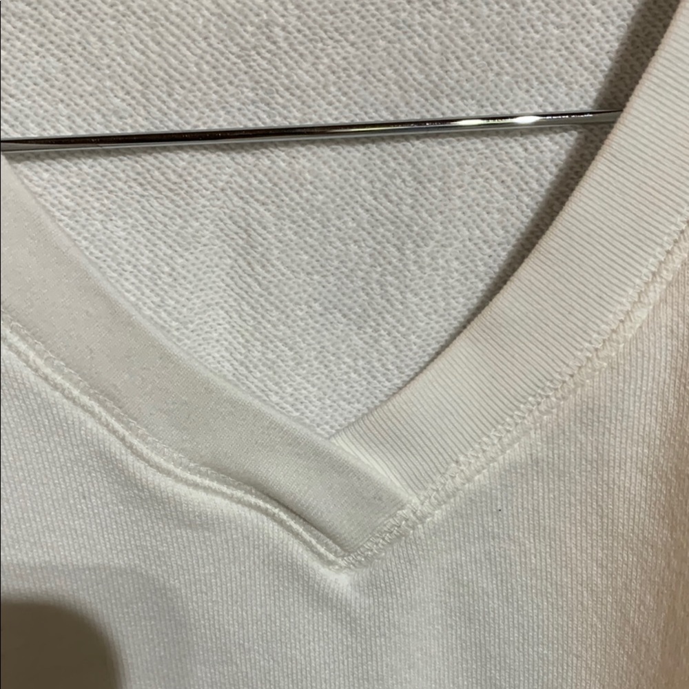 White V-Neck Sweatshirt - Picture 3 of 8